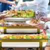 9QT Chafing Dish High Grade Stainless Steel Complete Set Chafer Buffet Servers and Warmers Set with Folding Frame for Weddings Parties Banquets Catering Events (6 PACK (2 Silver+4 Gold)) view 2