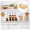 NAMOARLY Bamboo Oil Bottle Holder Pantry Organizer Shelves Spice Rack Tray over Door Pull Out Spice Rack Organizer Seasoning Display Shelf view 2