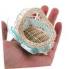 SEWOART 12pcs Woven Baskets Handles Rattan Storage Baskets Small Flower Girl Baskets for Weddings Easter Dec view 4