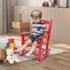 Hngilkoo Kids Rocking Chair Set of 2 Toddler Wooden Indoor for Child Comfy Recliner Rocker for Baby Ages 3-6 Outdoor Lounge Children Playroom Anti-Tip Design Safe & Sturdy Red view 3