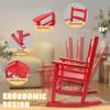 Hngilkoo Kids Rocking Chair Set of 2 Toddler Wooden Indoor for Child Comfy Recliner Rocker for Baby Ages 3-6 Outdoor Lounge Children Playroom Anti-Tip Design Safe & Sturdy Red view 4