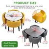 YKLYTBD 5-Piece Modern Dining Table Set for 4, Round Kitchen Table and Chairs with Upholstered Chairs & Metal Frame, Space-Saving Dining Furniture Set for Living Room, Kitchen view 4