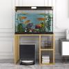 Metal Side Table with Storage 3 Layer Office Storage Cabinet for Self Emptying Robot Vacuum Cleaner, Solid Multi-Functional Fish Tank Stand Home Organizer(Black,80cm) view 3