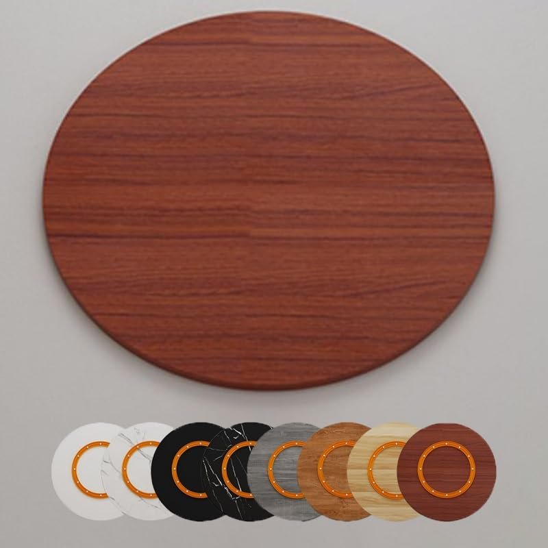 GSKFXJ Large Solid Wood Turntable for Dining Table 20in 30in 40in Lazy Susan Rotating Serving Tray Tabletop Serving Plate Wood Turntable Tray Smooth Spin(Teak,100cm/40in)