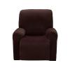 FUNEAER Velvet Recliner Slipcover, 4-Piece Stretch 1 Seater Recliner Chair Cover Soft Non-Slip Reclining Cover ?Armchair Couch Cover Furniture Protector(Dark Brown) view 1