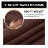 FUNEAER Velvet Recliner Slipcover, 4-Piece Stretch 1 Seater Recliner Chair Cover Soft Non-Slip Reclining Cover ?Armchair Couch Cover Furniture Protector(Dark Brown) view 3