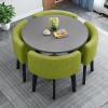 YKLYTBD 5-Piece Modern Dining Table Set for 4, Round Kitchen Table and Chairs with Upholstered Chairs & Metal Frame, Space-Saving Dining Furniture Set for Living Room, Kitchen view 1