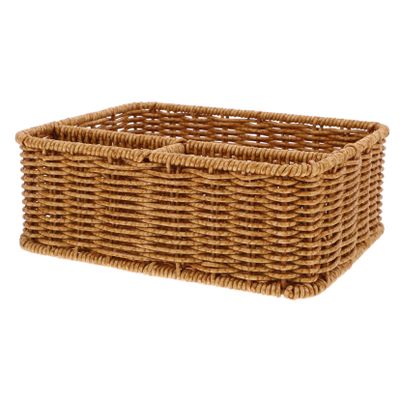 CONGARTENO Rustic Woven Tissue Organizer Compartments Decorative Facial Tissue Holder for Remote Controllers and Items for Light