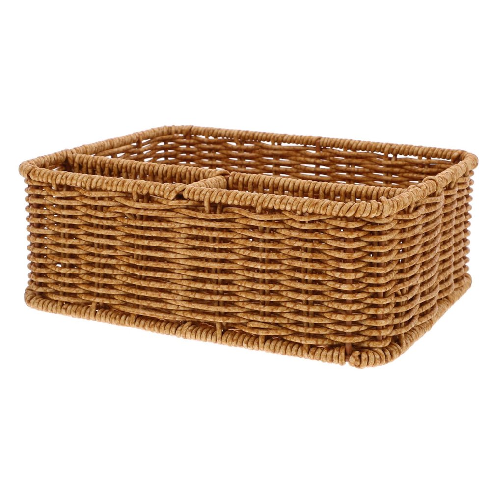 CONGARTENO Rustic Woven Tissue Organizer Compartments Decorative Facial Tissue Holder for Remote Controllers and Items for Light