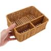 CONGARTENO Rustic Woven Tissue Organizer Compartments Decorative Facial Tissue Holder for Remote Controllers and Items for Light view 4