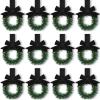 Retrowavy 12 Pcs Christmas Kitchen Cabinet Wreaths with Ribbon 3.94 Inch Mini Christmas Wreath Small Kitchen Xmas Decor for Window Door(Black,Classic Style) view 1