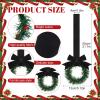 Retrowavy 12 Pcs Christmas Kitchen Cabinet Wreaths with Ribbon 3.94 Inch Mini Christmas Wreath Small Kitchen Xmas Decor for Window Door(Black,Classic Style) view 2