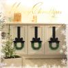 Retrowavy 12 Pcs Christmas Kitchen Cabinet Wreaths with Ribbon 3.94 Inch Mini Christmas Wreath Small Kitchen Xmas Decor for Window Door(Black,Classic Style) view 3