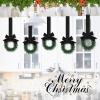 Retrowavy 12 Pcs Christmas Kitchen Cabinet Wreaths with Ribbon 3.94 Inch Mini Christmas Wreath Small Kitchen Xmas Decor for Window Door(Black,Classic Style) view 4