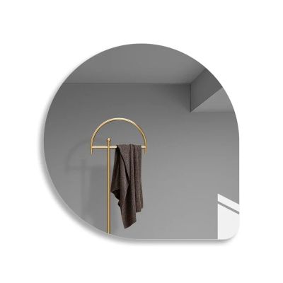 Bathroom Mirror, 32x32 Inch Bathroom Shower Mirror Wall Mounted Makeup Hairdressing Irregular Frameless Anti-Fog Memory LED Smart Mirror