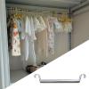 EXCLURA Closet Rod Large Capacity Hanging Closet Rod, Hanging Closet Rod & 2 Hook, Stainless Steel Wardrobe Pole High Load-Bearing, Increase Cabinet Utilization(120cm(47 1/4")) view 1