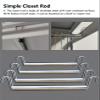 EXCLURA Closet Rod Large Capacity Hanging Closet Rod, Hanging Closet Rod & 2 Hook, Stainless Steel Wardrobe Pole High Load-Bearing, Increase Cabinet Utilization(120cm(47 1/4")) view 3