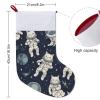 Christmas Stockings Classic Large Stockings Santa Personalized Fun Astronaut Printing Christmas Stocking for Stairs Fireplace Hanging Xmas Home Decor view 2
