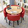 YKLYTBD 5-Piece Modern Dining Table Set for 4, Round Kitchen Table and Chairs with Upholstered Chairs & Metal Frame, Space-Saving Dining Furniture Set for Living Room, Kitchen view 1
