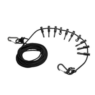 Levemolo 1set Outdoor Adjustable Camping Clothesline Heavy-Duty Air-Drying Rope for Hiking Backpacking and Picnics Portable Windproof Hanging Line Black for Travel and Outdoor Use