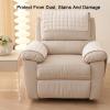 3 Pieces Sofa Armrest Cover, Armrest Covers for Recliners Plush Non Slip Couch Arm Covers with Side Pocket Armrest Covers Headrest Cover(Coffee) view 2