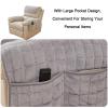 3 Pieces Sofa Armrest Cover, Armrest Covers for Recliners Plush Non Slip Couch Arm Covers with Side Pocket Armrest Covers Headrest Cover(Coffee) view 3