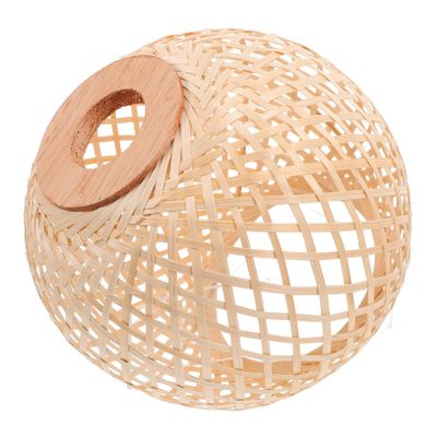 QUMIIRITY Rustic Woven Table Lamp Shade Handcrafted Bamboo Light Cover for Home Decor Eye-caring Design Easy Installation and Sturdy Construction for Living Room and Bedroom Lighting