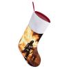 Christmas Stockings Classic Large Stockings Santa Personalized Firefighter Fireman Flame Printing Christmas Stocking for Stairs Fireplace Hanging Xmas Home Decor view 1