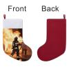 Christmas Stockings Classic Large Stockings Santa Personalized Firefighter Fireman Flame Printing Christmas Stocking for Stairs Fireplace Hanging Xmas Home Decor view 3
