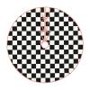 Black and White Checkered Stripes Print Christmas Tree Skirt Christmas Tree Mat for Xmas Holiday Party Decoration view 1