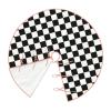 Black and White Checkered Stripes Print Christmas Tree Skirt Christmas Tree Mat for Xmas Holiday Party Decoration view 3