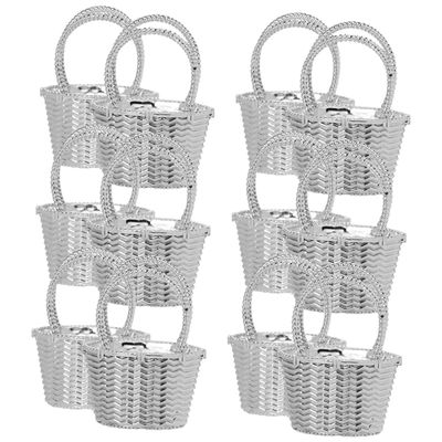 Cabilock 12pcs Small Candy Storage Baskets for Weddings Portable Handheld Flower Baskets Favors Multi-functional Decorative for Sweets and