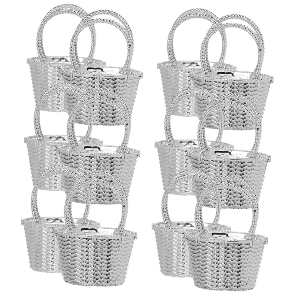 Cabilock 12pcs Small Candy Storage Baskets for Weddings Portable Handheld Flower Baskets Favors Multi-functional Decorative for Sweets and
