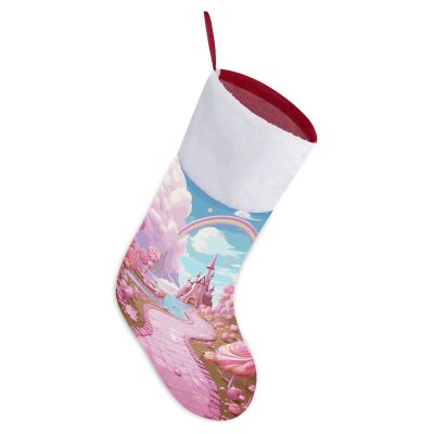 Christmas Stockings Classic Large Stockings Santa Personalized Candy Land Printing Christmas Stocking for Stairs Fireplace Hanging Xmas Home Decor