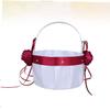 KOMBIUDA Rustic Elegant Wedding Basket Portable Flower Girls Basket for Romantic Occasions view 3