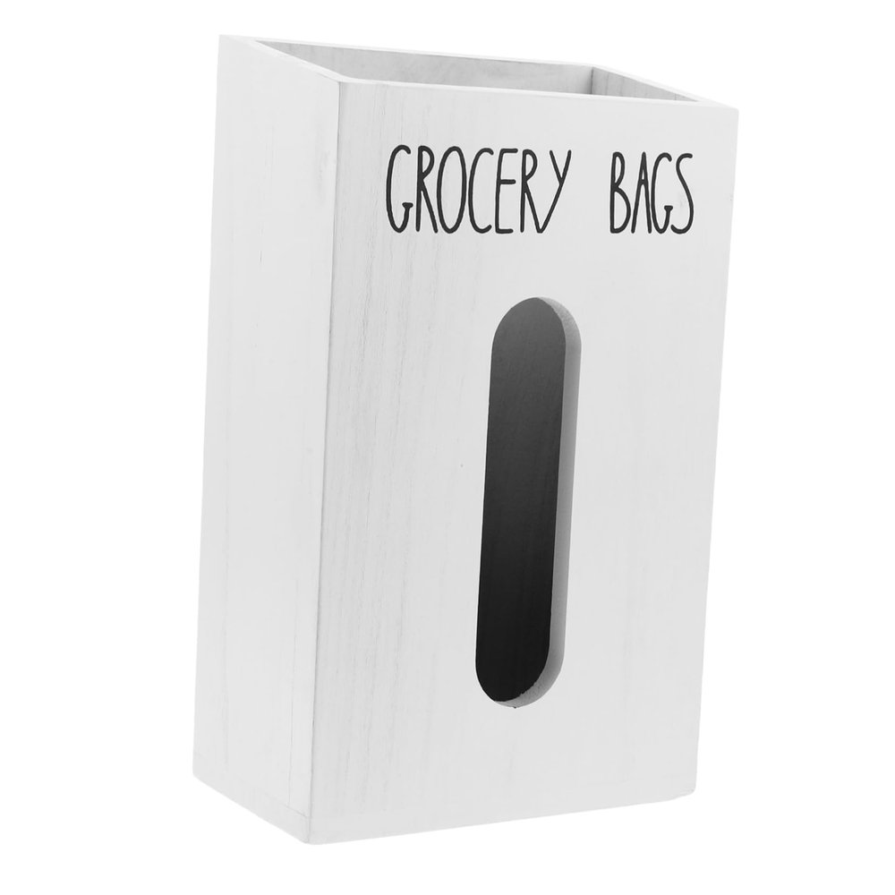 FONDOTIN Wooden Organizer Bin Trash Bag Dispenser Storage Box for Kitchen Counter