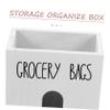 FONDOTIN Wooden Organizer Bin Trash Bag Dispenser Storage Box for Kitchen Counter view 3