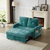 53.9" Modern Loveseat Pull Out Sofa Bed with Cup Holders and 360 Swivel Phone Holder, Convertible Sofa Bed Couch with Adjustable Backrest and Charging Ports for Living Room Office (Teal-10.12) view 1