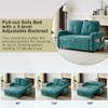 53.9" Modern Loveseat Pull Out Sofa Bed with Cup Holders and 360 Swivel Phone Holder, Convertible Sofa Bed Couch with Adjustable Backrest and Charging Ports for Living Room Office (Teal-10.12) view 4