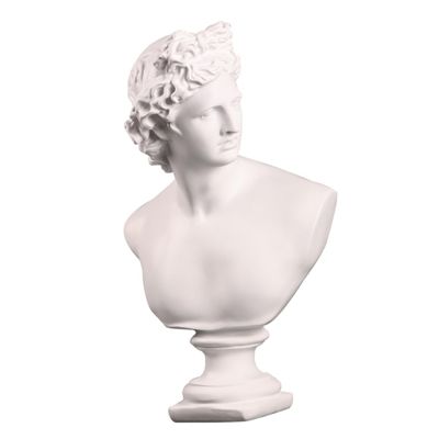 PRETYZOOM Roman Statue Sculpture Resin Figurine David Head Ornament for Desktop Home Office Decor 19x14x31cm