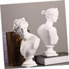 PRETYZOOM Roman Statue Sculpture Resin Figurine David Head Ornament for Desktop Home Office Decor 19x14x31cm view 3