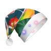 SamLng Tropical Cocktail LED Christmas Hat for Adults Classic Santa Colorful Xmas New Year Party Headwear. Plush Soft Comfort Cap view 1