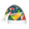SamLng Tropical Cocktail LED Christmas Hat for Adults Classic Santa Colorful Xmas New Year Party Headwear. Plush Soft Comfort Cap view 3