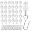 TOPPERFUN 30pcs Curtain Track Gliders Hooks for Smooth Sliding Curtains Easy Installation Drapery Rail Accessories for Sheer Valance view 1