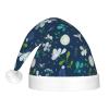 SamLng Grass and dove LED Christmas Hat for Adults  Classic Santa Colorful Xmas New Year Party Headwear. Plush Soft Comfort Cap view 3