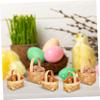 COOLHIYA 12pcs Mini Wooden Baskets Hand-woven Tiny Baskets for Crafts Party Favors Home Decor Small Medium Sturdy Decorative view 4