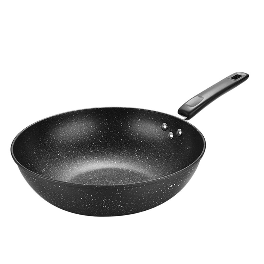 COLLBATH Maifan Stone Non-stick Wok Frying Pan Bottom Cooking Pot for Stir-fry - Handle Easy to Clean for Home Kitchen Versatile Cooking