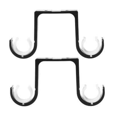 Yardenfun 2pcs Dual Curtain Rod Brackets Strong Aluminum Support for Windows Office Home Decor