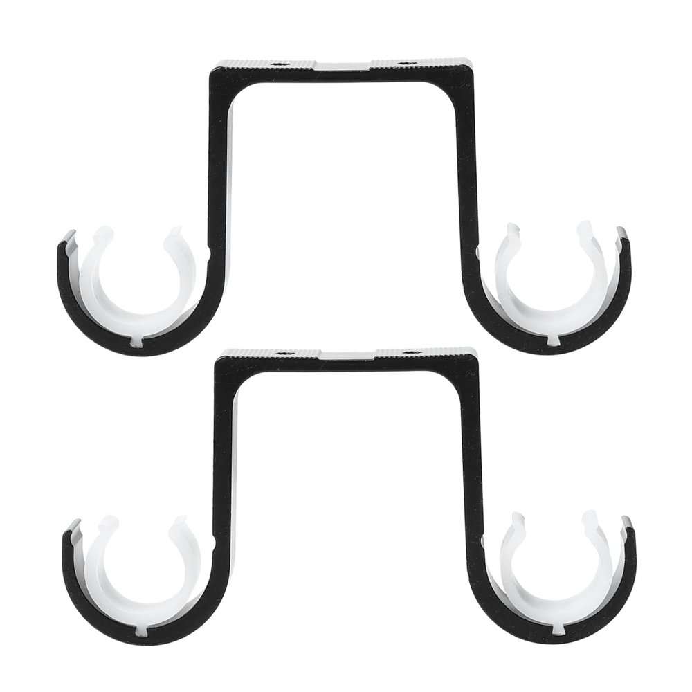 Yardenfun 2pcs Dual Curtain Rod Brackets Strong Aluminum Support for Windows Office Home Decor