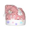 SamLng Cute White Rabbit LED Christmas Hat for Adults Classic Santa Colorful Xmas New Year Party Headwear. Plush Soft Comfort Cap view 2